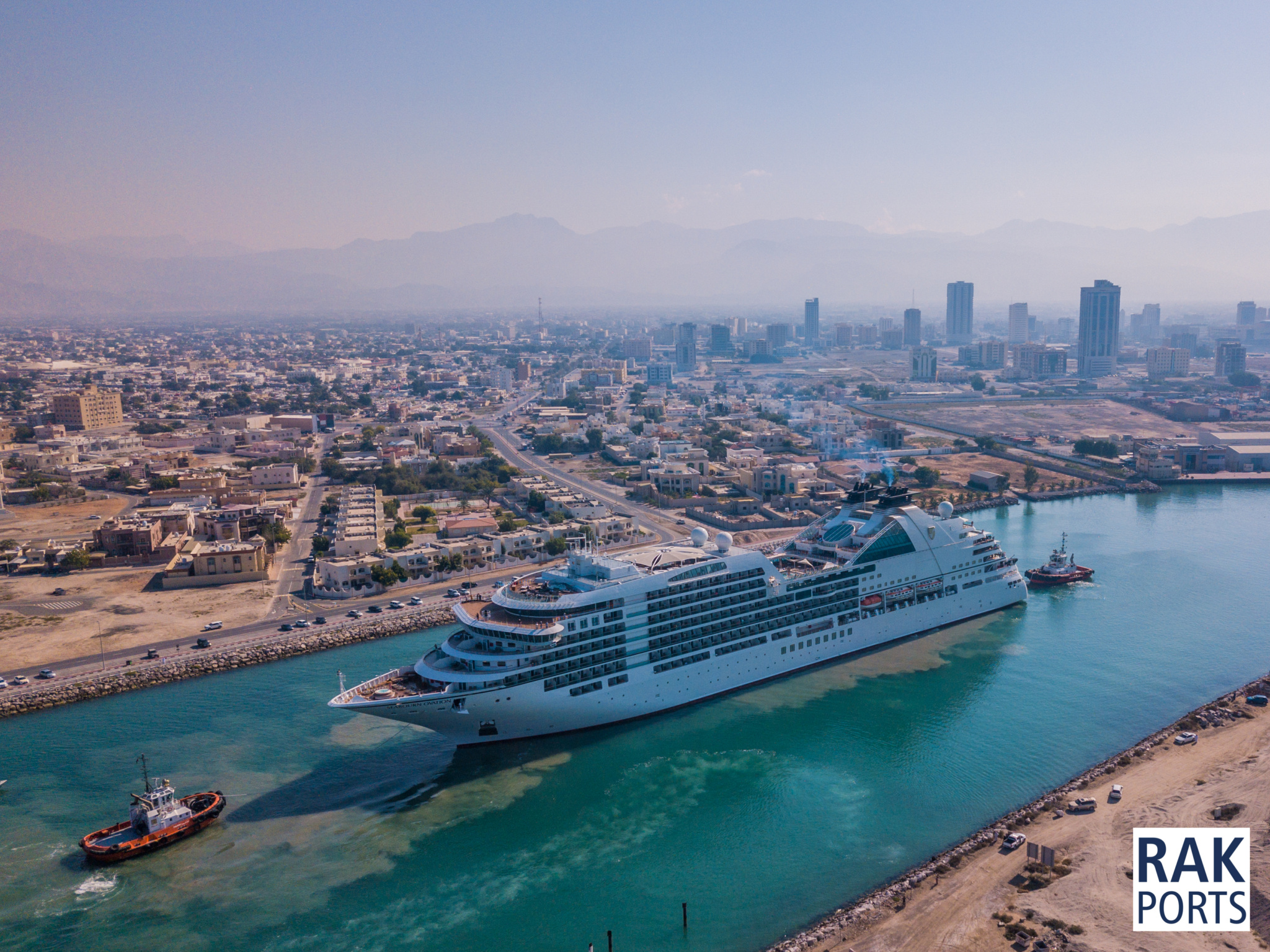 MV Seabourn Ovation arrives at Ras Al Khaimah Port for its inaugural