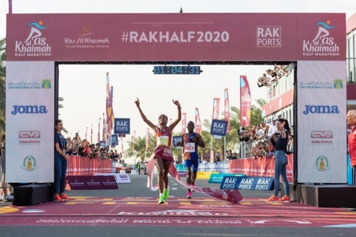 Ababel Yeshaneh and Kibiwott Kandie Claim Victory at Record-Breaking 2020 Ras Al Khaimah Half Marathon